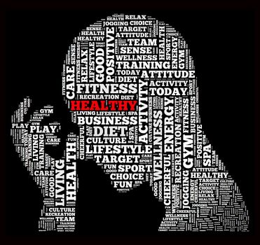 Healthy life illustration word cloud concept