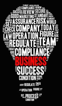 Lightbulb illustration word cloud concept