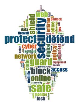 Security word cloud illustration concept over white background