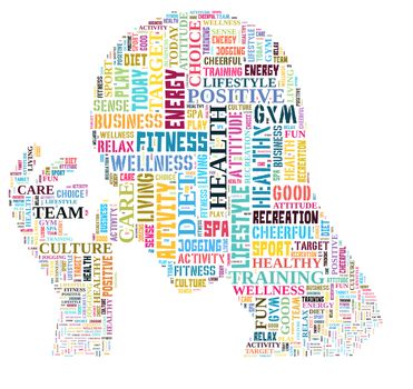 Healthy life illustration word cloud concept