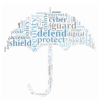 Security word cloud illustration concept over dark background