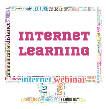 Internet learning illustration word cloud concept