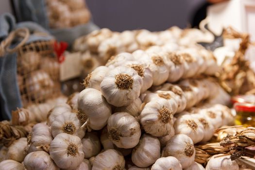 garlic harvest is dried and braided for storage