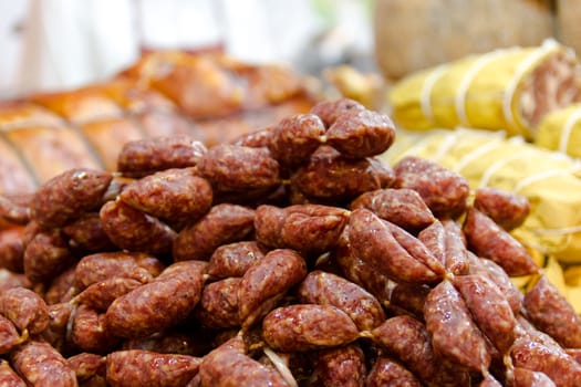 Typical Italian salami sausages are dried, known everywhere