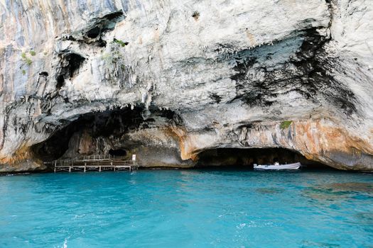 Rocks and caves around the coast of Cala Gonone, Sardinia