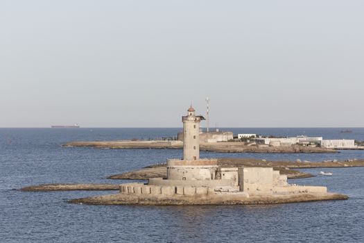 View of lighthouse in Brindisi to south Italy