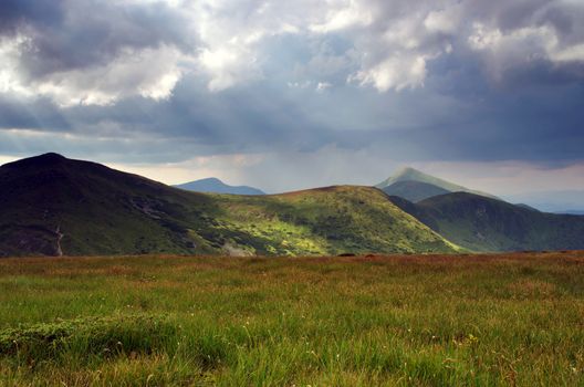 The highest mountain of Ukraine Hoverla 2061 m. Chornogora ridge, Ukraine.