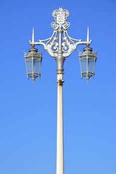 Ornate street lamps in portrait landscape