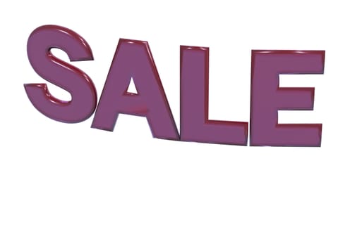 Glossy three-dimensional inscription Sale as a sign.