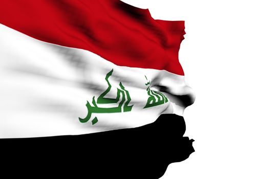 Image of a waving flag of Iraq