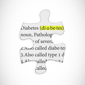 Composite image of diabetes against jigsaw piece