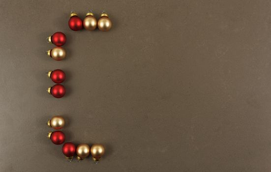 Christmas ornaments red and gold with space to write