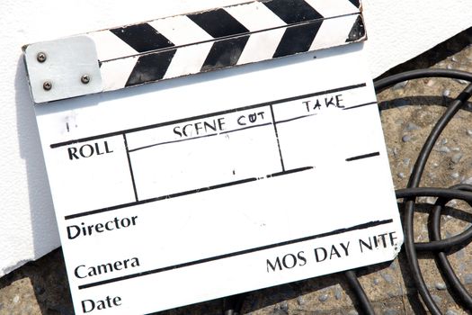 Film Slate on set