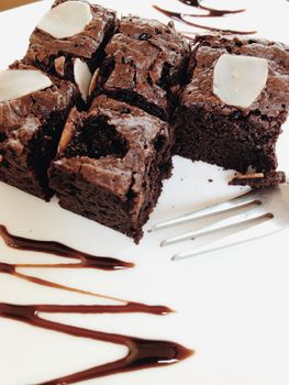 Close up of Chocolate Brownies background
