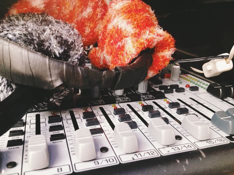 Close up of Controlled Digital Mixing Console