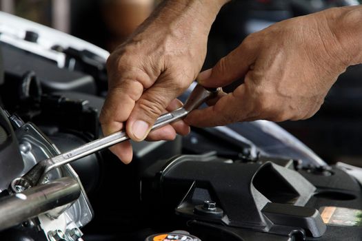Professional car mechanic, auto repair concept