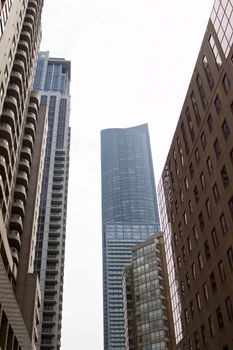 Beautiful streetview on the skyscraper and the buildings, Toronto, May 2015