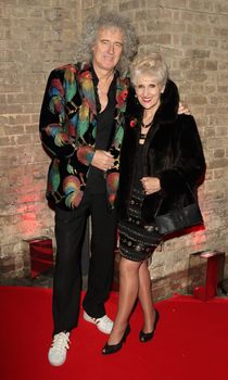 UK, London: Queen took out the award for Living Legends at the Classic Rock Roll of Honour awards at the Roundhouse, in London on November 11, 2015. Other winners were US singer songwriter Nils Lofgren, Europe and Slade frontman Noddy Holder. Brian May pictured with Anita Dobson.