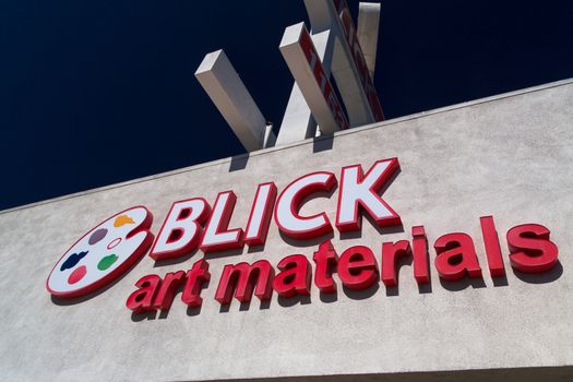 LOS ANGELES, CA/USA - November 11, 2015: Blick Art Materials store exterior and logo. Blick Art Materials sells art supplies.