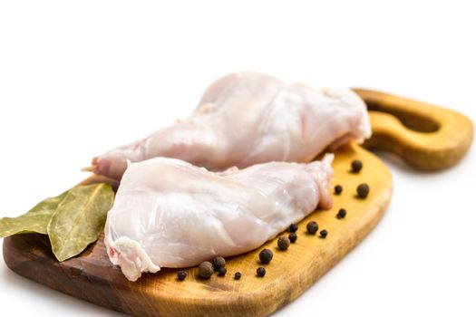 Raw rabbit with black pepper and allspice