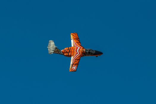 RADOM, POLAND - AUGUST 25: SAAB 105 OE display during Air Show 2013 event on August 25, 2013 in Radom, Poland