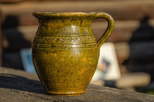 Old traditional jug for honey