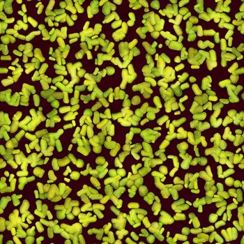 Green abstract cells of bacteria