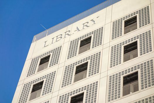 Stuttgart, Germany - November 1, 2013: The new municipal public library of Stuttgart, Germany - exterior view. It provides more than 500,000 books. It is designed by Eun Young Yi.