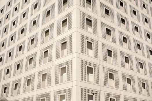 Stuttgart, Germany - November 1, 2013: The new municipal public library of Stuttgart, Germany - detail view of facade. It provides more than 500,000 books. It is designed by Eun Young Yi.
