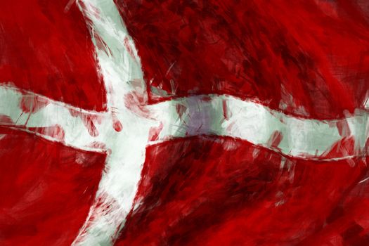Flag of Denmark abstract painting background