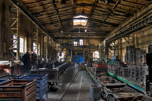 Factory hall in the old iron foundry