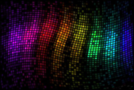 Abstract multicolor disco lights mosaic background