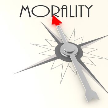 Compass with morality word image with hi-res rendered artwork that could be used for any graphic design.