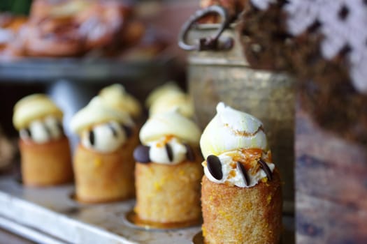 A delicious array of scrumptious cakes and pastries on display at The Grounds Cafe