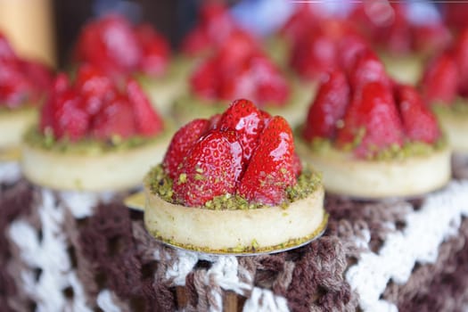 Sweet delicious strawberry tarts  from The Grounds cafe, perfect ending to a meal or just for a divine afternoon treat.  