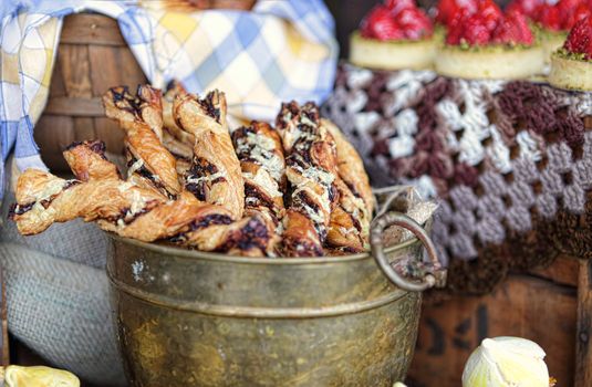 Decadent delicious pastry puff twists