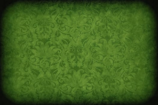 Dreen dark wall with old floral pattern background or texture