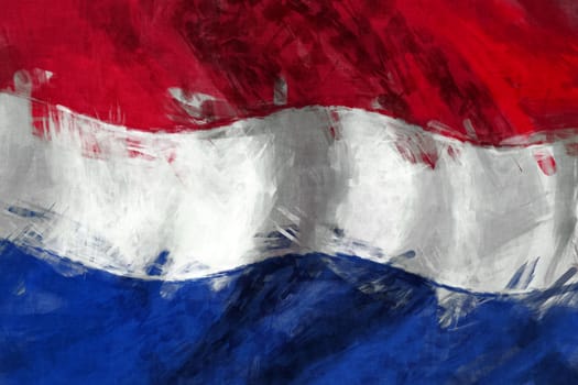 Netherlands flag abstract painting background