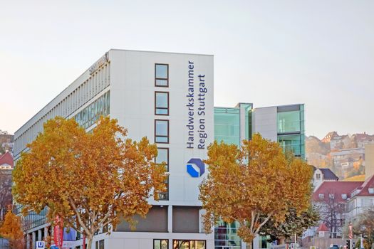 Stuttgart, Germany - November 1, 2013: Chamber of Crafts region Stuttgart (Handwerkskammer Region Stuttgart). The chamber helps craftsmen and informs with courses and seminars.