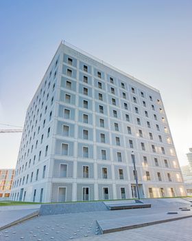 Stuttgart, Germany - November 1, 2013: The new municipal public library of Stuttgart (Bibliothek Stuttgart) - exterior view. It provides more than 500,000 books. It is designed by Eun Young Yi.