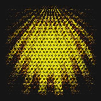 Yellow grunge sunbeams background or texture