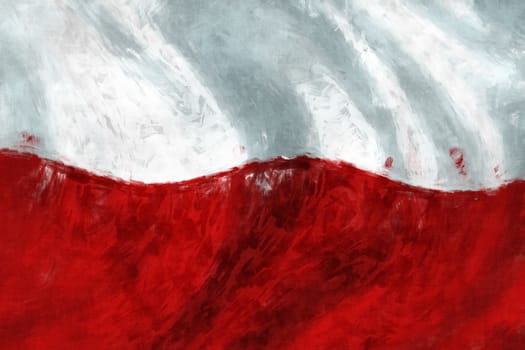 Flag of Poland abstract painting background