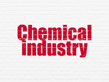 Industry concept: Painted red text Chemical Industry on White Brick wall background