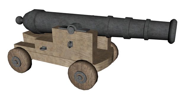 Cannon isolated in white background - 3D render
