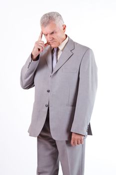 Concerned senior businessman