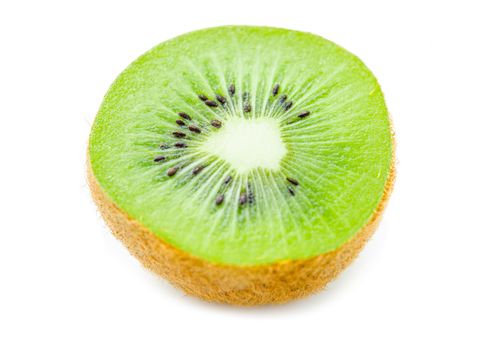 Kiwi fruits on white background.