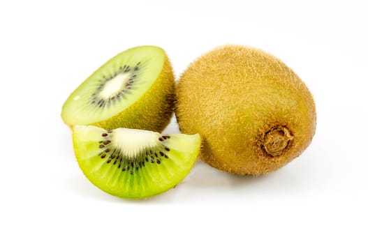 Kiwi fruit isolated on white background.