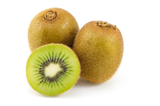 Kiwi fruit isolated on white background.