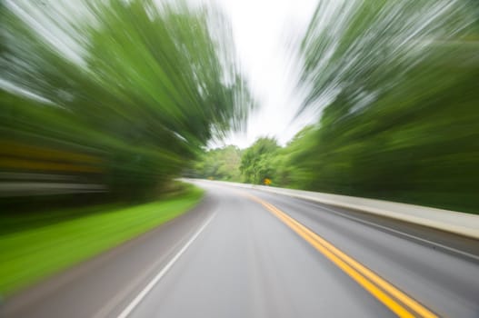 Road in motion blur