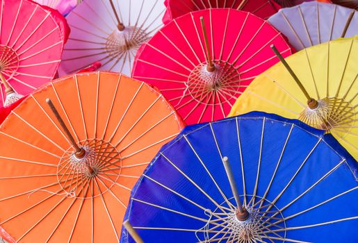 Colorful Paper Umbrella handmade at Bor sang, Chiang Mai, Thailand